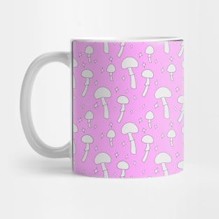 Mushroom Pattern Pastel Purple Pink Mug